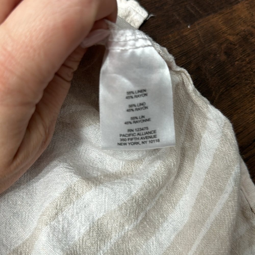 Elle Tracy Linen Shirt  small #A5 - Picture 5 of 6